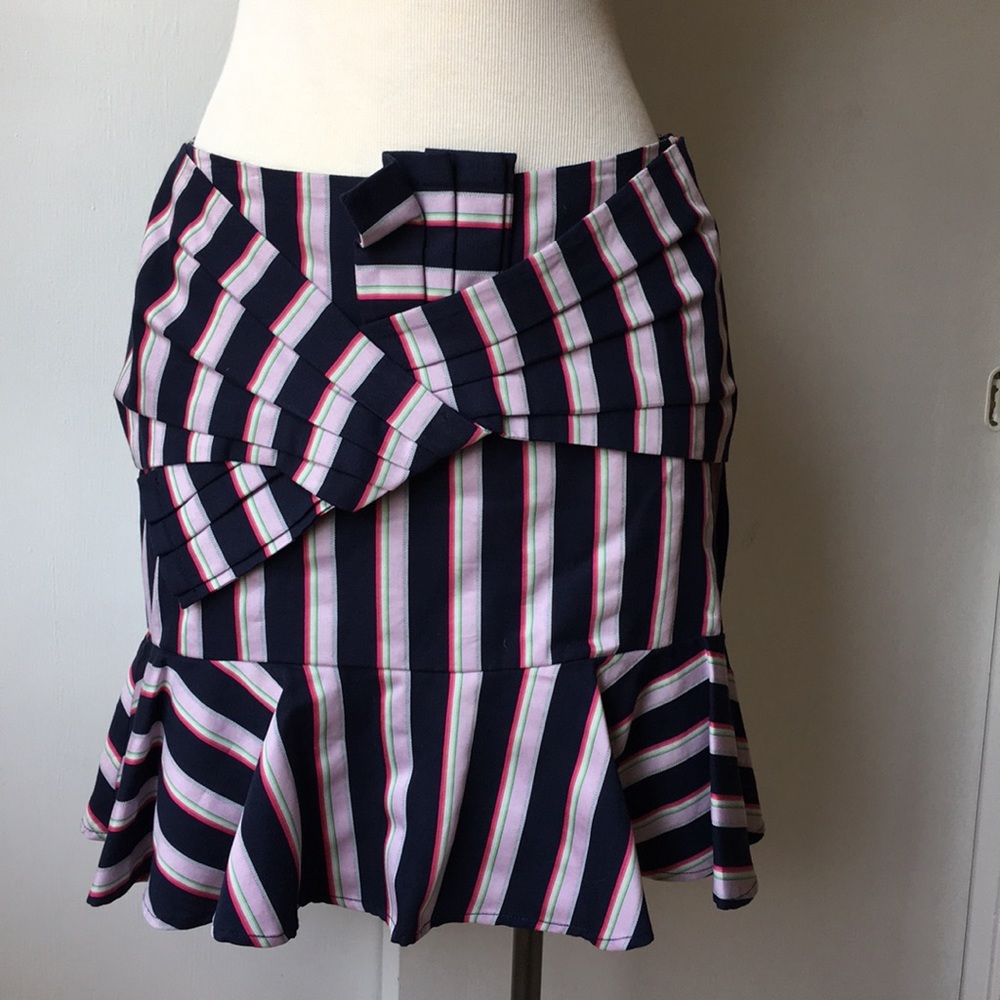 WAYF Faux Wrap Ruffle Hem Mini Skirt